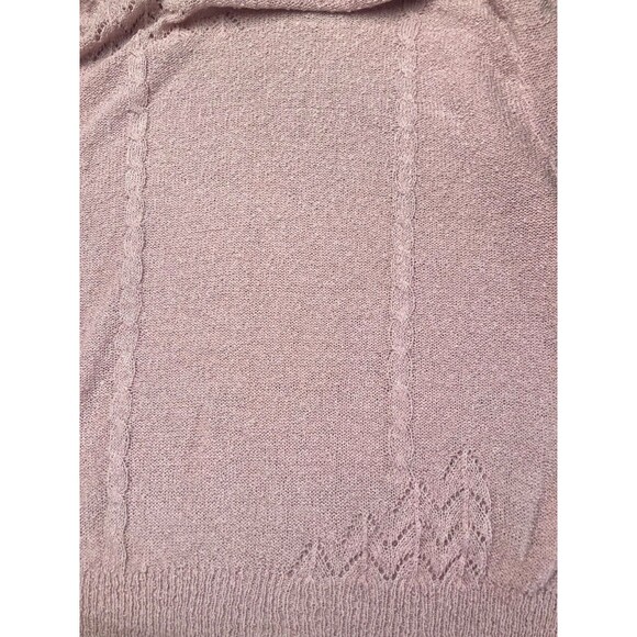 Vintage 80s Knit Blouse Lane Bryant Priority 1 1980s Lilac New Wave Size Large - Picture 4 of 6